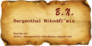 Bergenthal Nikodémia névjegykártya